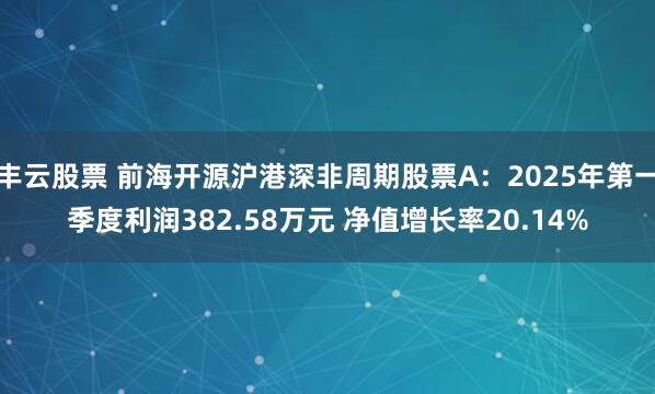 丰云股票 前海开源沪港深非周期股票A：2025年第一季度利润382.58万元 净值增长率20.14%