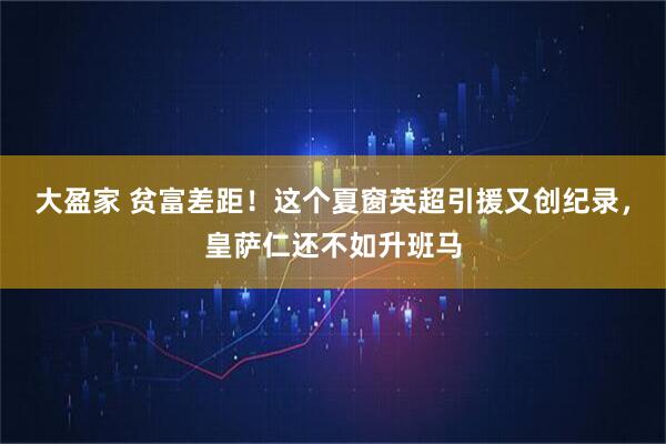 大盈家 贫富差距！这个夏窗英超引援又创纪录，皇萨仁还不如升班马